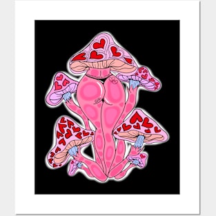 Heart Shrooms Posters and Art